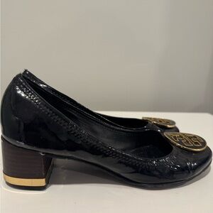 Tory Burch Black Patent Leather Block Heels